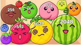 Merge 2 Watermelon 3D - ASMR Gameplay (Fruits Evolution Math Game, Level Up Balls Suika 2048 Puzzle)