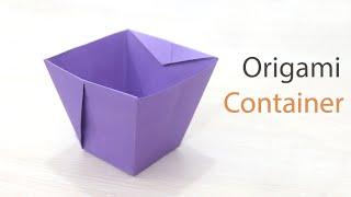 Origami Container Box - Paper Trash Bin