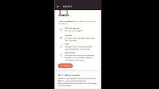 How to Change SSL/TLS Encryption Mode through Cloudflare Mobile App?