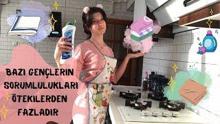 Bazı genç kızların biraz daha fazla sorumluluğu vardır … /  Temizlik vlog 