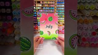 Coloring the watermelon journal theme  #bulletjournal #journal #art #draw #colouring #coloring