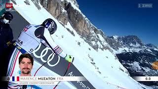 Maxence Muzaton made a stunt at the downhill World Cup in Cortina d'Ampezzo