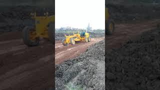 Road leveling by grader machine benl.. please likes and subscribe 