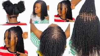 How to micro twist using Afro spring twist human hair Ft. QVR hair #microtwists #twist #minitwist