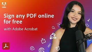 How to Sign a PDF online for free | Adobe Acrobat Tutorial