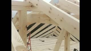 Стропильная система, пиломатериал сухой строганный, сосна. Rafter system, planed timber, dry, pine