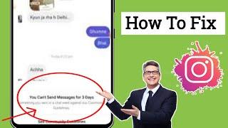 Fix Instagram You Can't Send Message For 3 Days Problem 2024