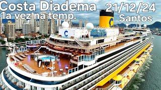 COSTA DIADEMA cruise ship Santos 21/12/24 @naviodecruzeiroenovidades arriving #cruise