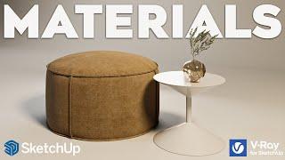 Create Photorealistic Materials Easily | Fabric, Glass and Plastic | V-Ray for SketchUp Tutorial