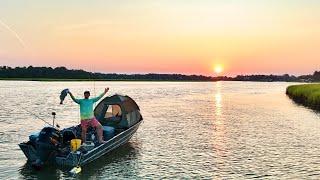 Fishing\Cooking\Camping ON my BOAT at the Coast!