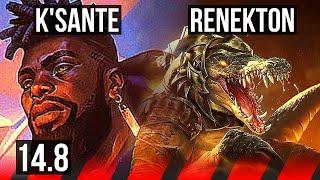 K'SANTE vs RENEKTON (TOP) | 7/1/3, 1000+ games, Godlike | KR Master | 14.8