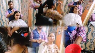 Housewife &working lady oil massage therapy|long hairplay by boy|longhair oiling by men|head massage