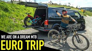 OUR EUROPEAN ROAD TRIP BEGINS HERE// DOWNHILL & AIRBAG RIDING!