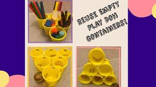 Reuse empty Play Doh containers | Two ways | Game & an organizer | DIY || Quick, Simple & Easy idea