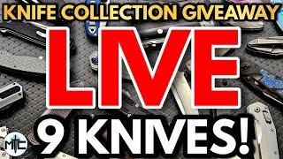 MYSTERY KNIFE COLLECTION GIVEAWAY LIVE! 9 KNIVES! POST CHRISTMAS CELEBRATION! + Knives & Knonsense