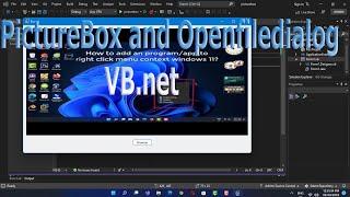 PictureBox and openfiledialog visual basic .net tutorial