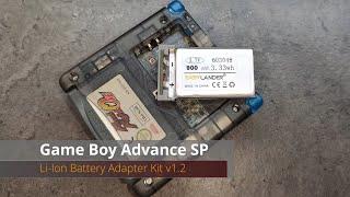 Game Boy Advance SP: Li-ion Battery Adapter Kit v1.2