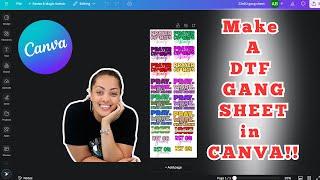 Let's Make a DTF Gang Sheet in Canva!! | Canva Tutorial For Beginners