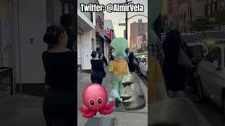 SQUIDWARD IN THE STREETS OF NYC  #shorts #spongebob #squidward #nyc #funny