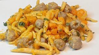 STROZZAPRETI ROMAGNOLI con ZUCCA e SALSICCIA fatti  dalla Sfoglina R.