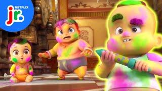 Slime Chase!  Mighty Little Bheem: Festival of Colors | Netflix Jr