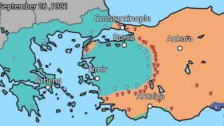 Greco-Turkish War (1919-1922) animated map. every day