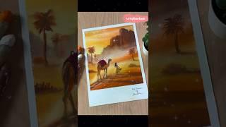 "Drawing desert magic with oil pastels. #easydrawing #creative  #ArtJourney #NatureInspired"