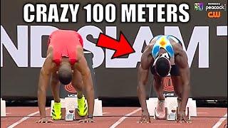 Kenny Bednarek VS. Zharnel Hughes! || Men's 100 Meters Was EPIC - Grand Slam Track Philly