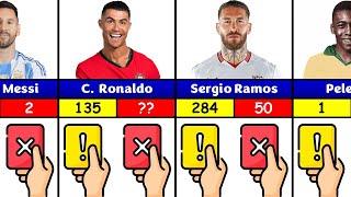 COMPARISON : Famous Football Players with Number of Yellow and Red Cards They Have