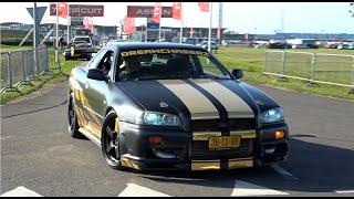 JDM Cars leaving Japfest 2023- GTR R34, S12, Chaser, Pandem R32, RX7, NSX, 240Z, Supra MK4, Civics..