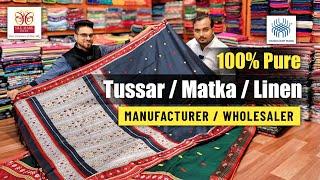 Pure Tussar Silk/ Pure Matka Silk/ 120 Count Pure Linen/ Pure Mercerised Khadi Cotton/ Jamdani Saree