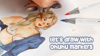 Relaxing Draw With Me  Ohuhu Alcohol Marker drawing