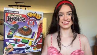 ASMR making a sand sushi boat ️