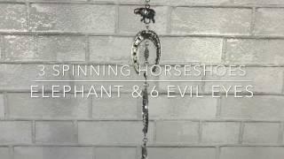 Spinning Horse Shoes Elephant And 6 Evil Eyes