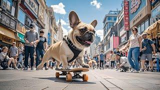 Small Law Fight Walking Street Skateboarding, Skilled Attracting Onlookers