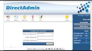 Changing control panel password in Direct Admin