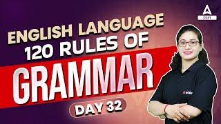 120 English Grammar Rules for CUET 2024 Language Test | Class 32 | By Rubaika Ma'am