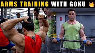 FULL ARMS (Biceps & Triceps) TRAINING With Goku @VispyKharadi