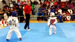 Awesome 7 Year Old Taekwondo Sparring Match -