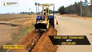 Autocracy Machinery Trencher Tractor Attachment with a De Coiler