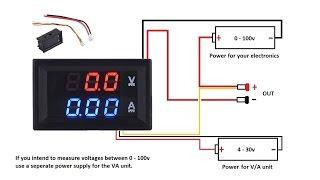 DC 100V 10A Voltmeter Ammeter Blue + Red LED Amp Dual Digital Volt MeterA meter