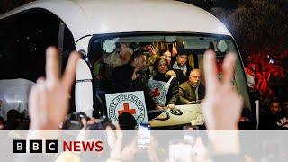 Israel releases Palestinian prisoners after Hamas hands over four hostages' bodies | BBC News