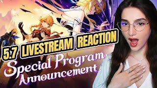 GENSHIN IS HEALING WITH THIS PATCH! - Genshin Impact 5.7 Livestream Reaction
