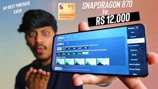 Cheapest Snapdragon 870 Smartphone at ₹12,000* in 2022. *90FPS BGMI KING*