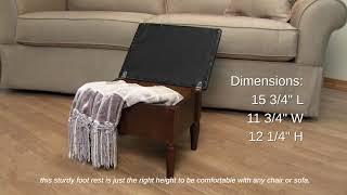 Faux Leather Wooden Foot Rest with Storage by OakRidge™ | Miles Kimball