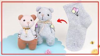 Милейший Мишка из Одинокого Носка своими руками  Cute Teddy Bear of Lone Sock - DIY NataliDoma