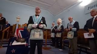 Empty Chair Ceremony Katikati. W Bro Wayne Turner presents Poppy