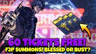 LOGIN & GET YOUR CUSTOM TICKETS! F2P SUMMONS! BUST OR BLESSED!? [Solo Leveling: Arise]