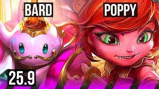 BARD & Smolder vs POPPY & Ashe (SUP) | 6/2/18, 900+ games | EUW Challenger | 25.9