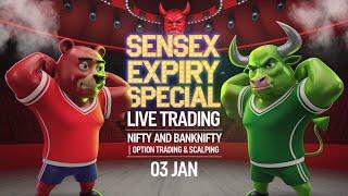 LIVE TRADING NIFTY50 , BANKNIFTY  and  CRYPTO | 03/01/2025 | Stock Market For Beginners | Bitcoin